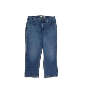 Lee Regular Fit‎ Mid Rise Capri Women's size 6 Dark Wash Blue Denim Jeans
